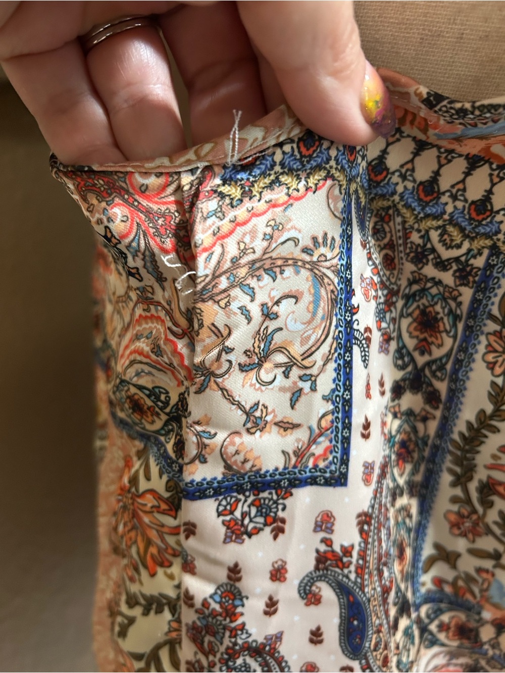 NWT Rachel Zoe Paisley Patchwork Halter Blouse Medium Mock Neck Boho Resort Top - Picture 4 of 7
